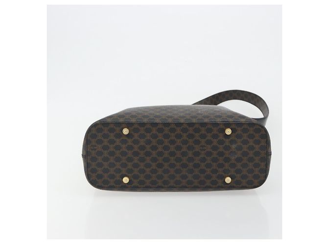 Céline CELINE Macadam Canvas Shoulder Bag PVC Leather Black Gold - vista 10