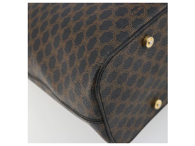 Céline CELINE Macadam Canvas Shoulder Bag PVC Leather Black Gold - vista 14