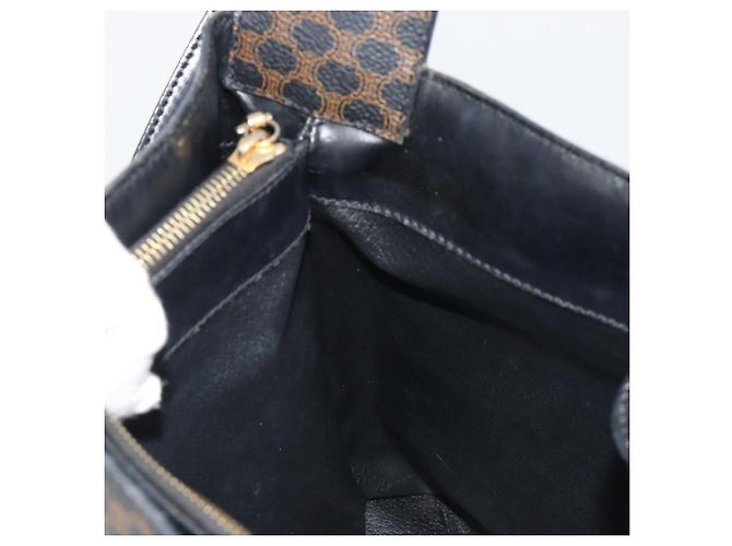 Céline CELINE Macadam Canvas Shoulder Bag PVC Leather Black Gold - vista 18