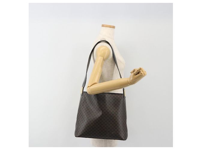Céline CELINE Macadam Canvas Shoulder Bag PVC Leather Black Gold - vista 23