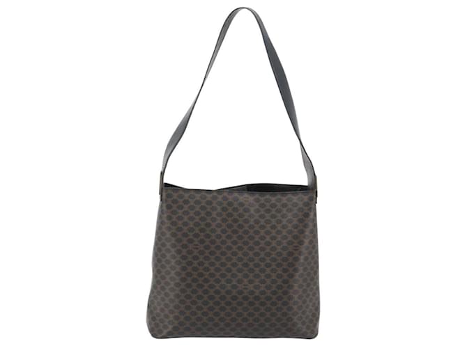 Céline CELINE Macadam Canvas Shoulder Bag PVC Leather Black Gold - vista 3