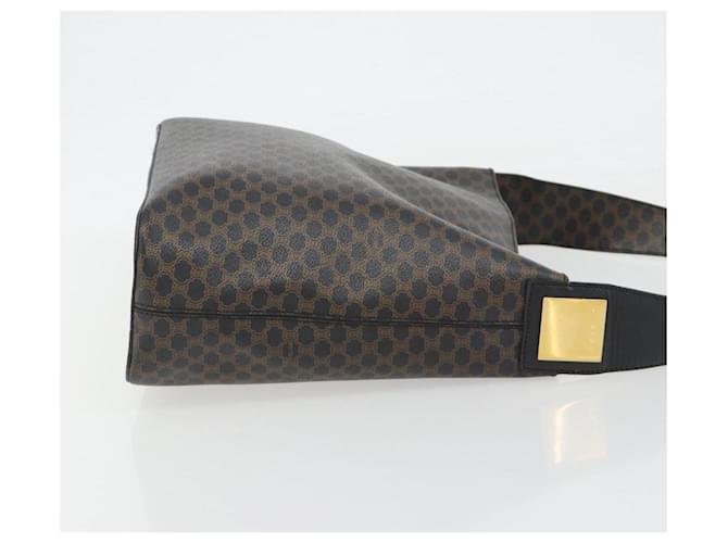 Céline CELINE Macadam Canvas Shoulder Bag PVC Leather Black Gold - vista 4