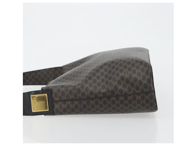 Céline CELINE Macadam Canvas Shoulder Bag PVC Leather Black Gold - vista 5
