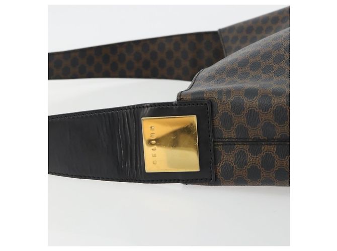 Céline CELINE Macadam Canvas Shoulder Bag PVC Leather Black Gold - vista 6