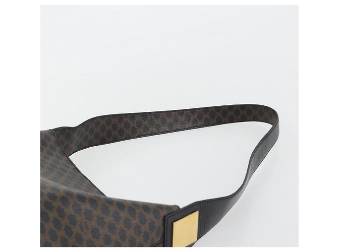 Céline CELINE Macadam Canvas Shoulder Bag PVC Leather Black Gold - vista 9