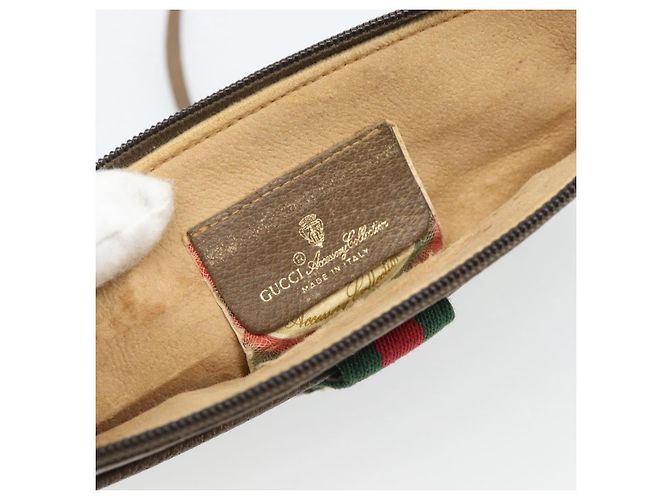 GUCCI GG Supreme Web Sherry Line Bag PVC Beige Gold 904 02 026 - view 15