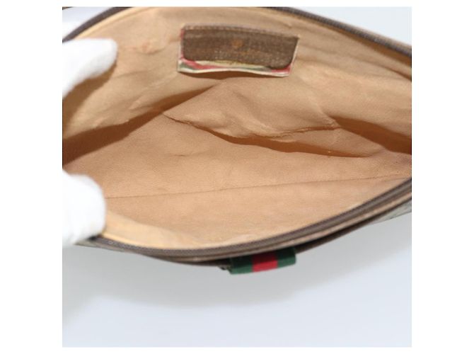 GUCCI GG Supreme Web Sherry Line Bag PVC Beige Gold 904 02 026 - view 16