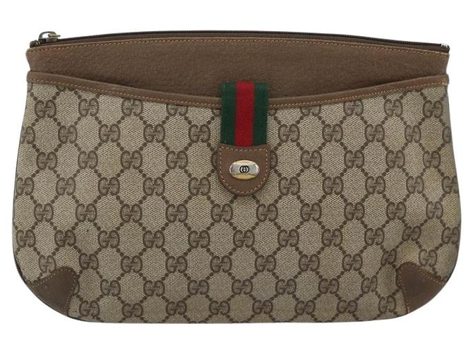 GUCCI GG Supreme Web Sherry Line Bag PVC Beige Gold 904 02 026 - view 2