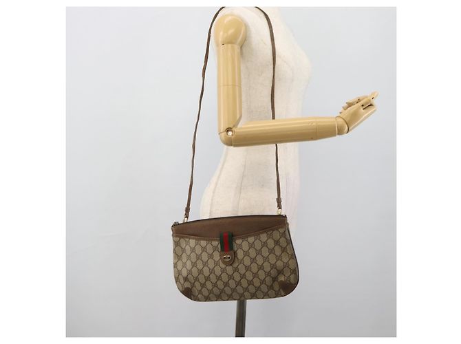 GUCCI GG Supreme Web Sherry Line Bag PVC Beige Gold 904 02 026 - view 22