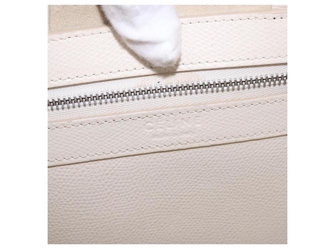 Céline CELINE Vertical Cabas Small Hand Bag Leather 2way White - Ansicht 18