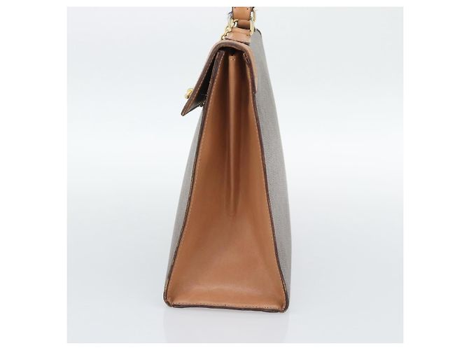 Céline CELINE Macadam Canvas Hand Bag PVC Leather Brown Gold - vista 5