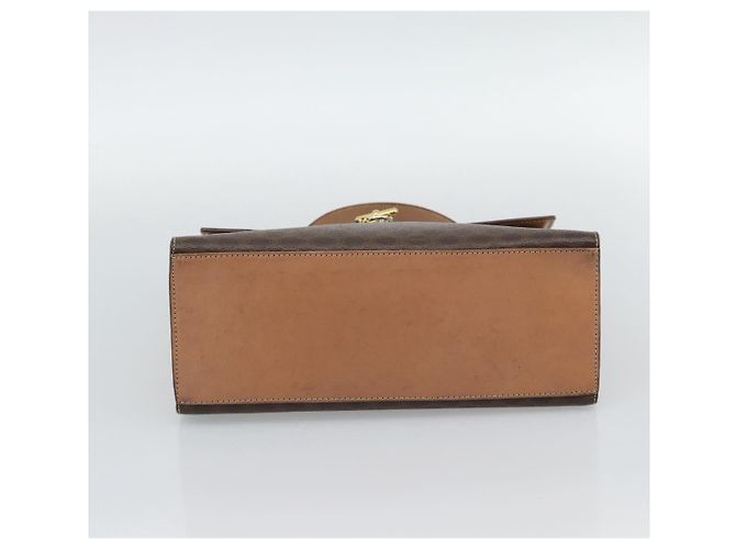 Céline CELINE Macadam Canvas Hand Bag PVC Leather Brown Gold - vista 9