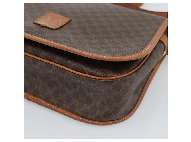 Céline CELINE Macadam Canvas Shoulder Bag PVC Leather Brown Gold - vista 10