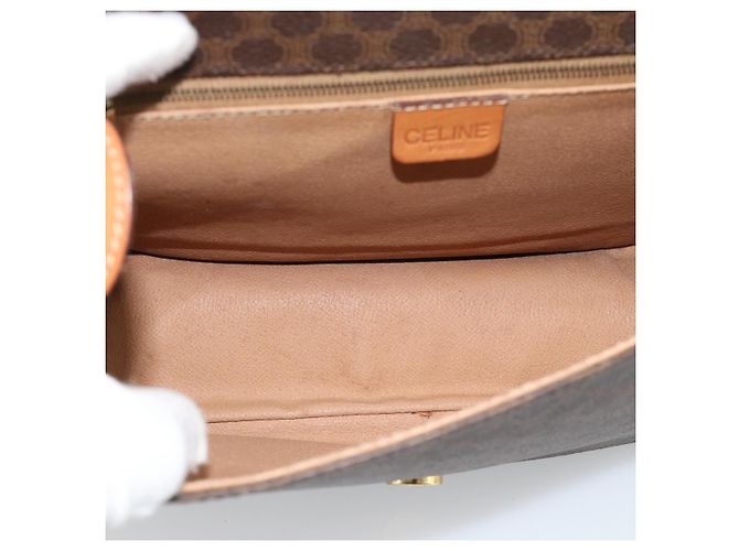 Céline CELINE Macadam Canvas Shoulder Bag PVC Leather Brown Gold - vista 16