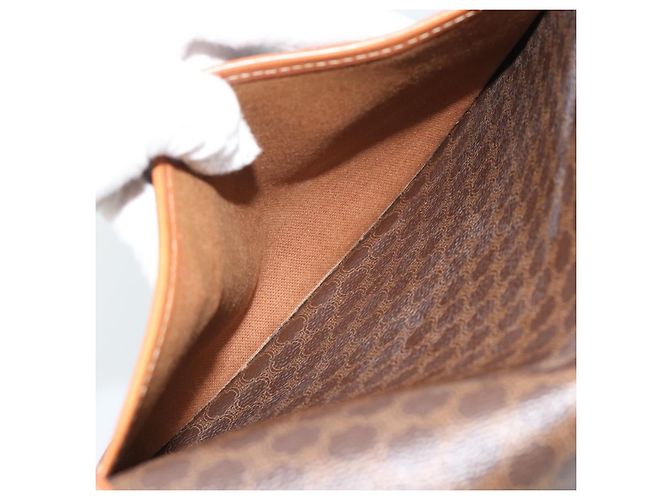 Céline CELINE Macadam Canvas Shoulder Bag PVC Leather Brown Gold - vista 21