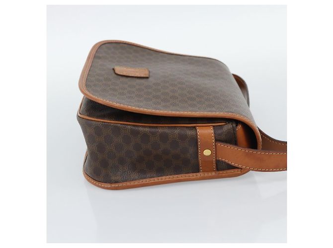 Céline CELINE Macadam Canvas Shoulder Bag PVC Leather Brown Gold - vista 5
