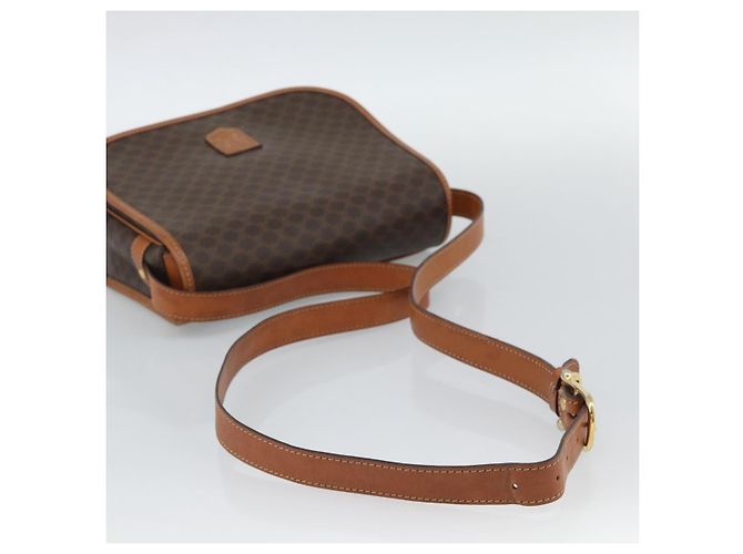 Céline CELINE Macadam Canvas Shoulder Bag PVC Leather Brown Gold - vista 7