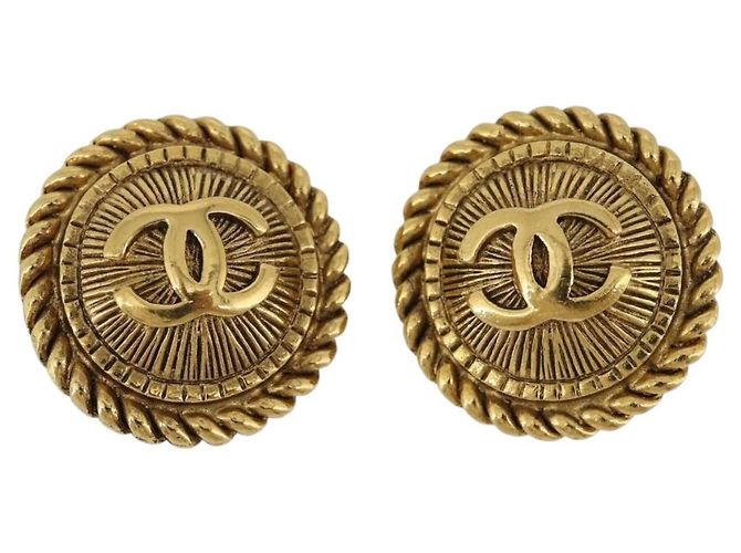 CHANEL COCO Mark Earring Metal Gold Tone CC - vista 2