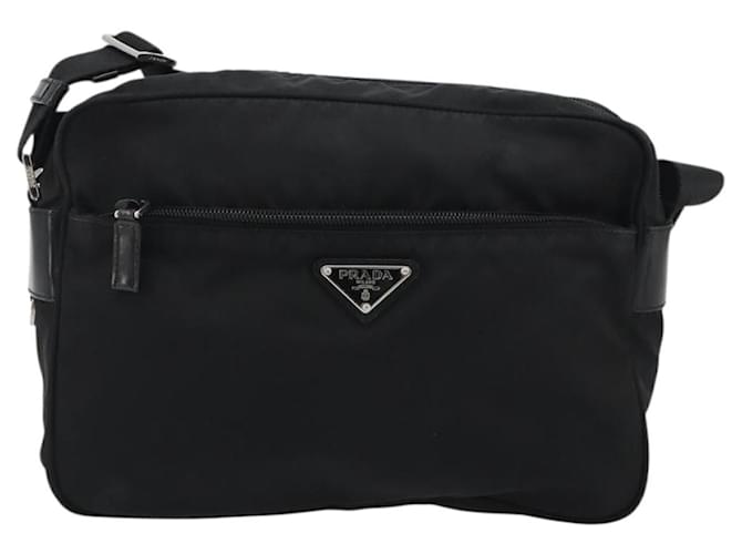 PRADA Shoulder Bag Nylon Black Silver - vista 2