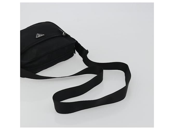 PRADA Shoulder Bag Nylon Black Silver - vista 7