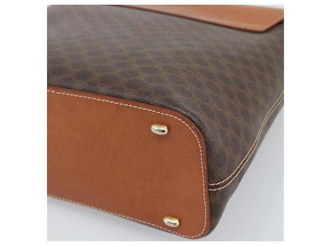 Céline CELINE Macadam Canvas Shoulder Bag PVC Leather Brown Gold - vista 12