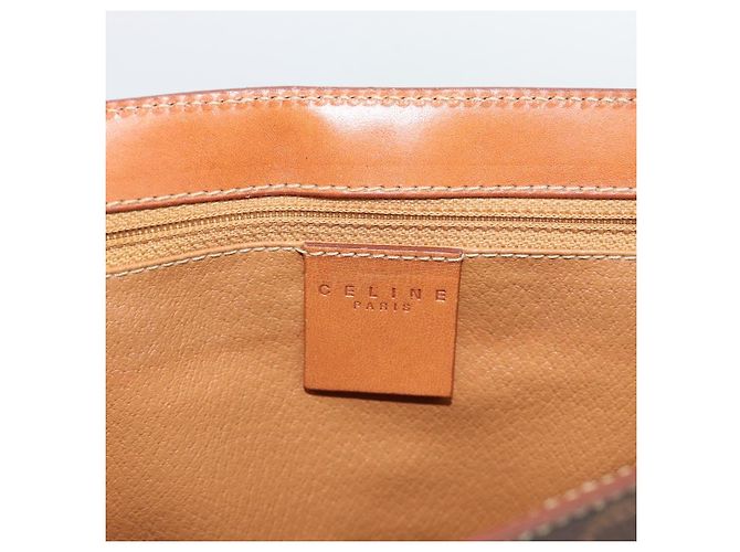 Céline CELINE Macadam Canvas Shoulder Bag PVC Leather Brown Gold - vista 14