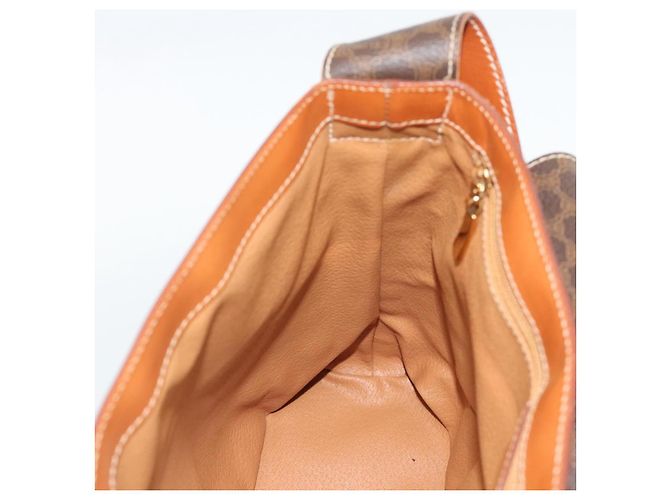 Céline CELINE Macadam Canvas Shoulder Bag PVC Leather Brown Gold - vista 17