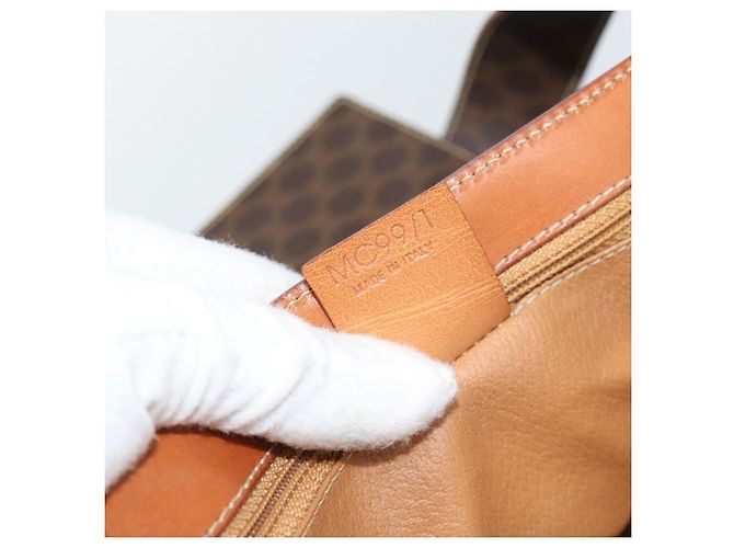 Céline CELINE Macadam Canvas Shoulder Bag PVC Leather Brown Gold - vista 20