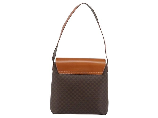 Céline CELINE Macadam Canvas Shoulder Bag PVC Leather Brown Gold - vista 3