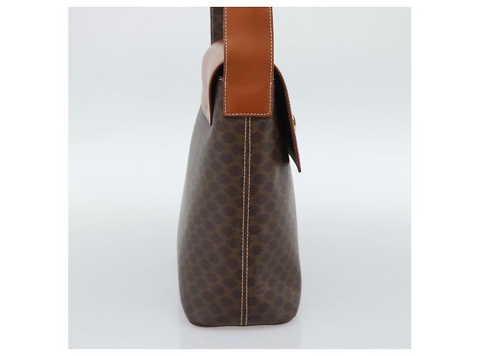 Céline CELINE Macadam Canvas Shoulder Bag PVC Leather Brown Gold - vista 4
