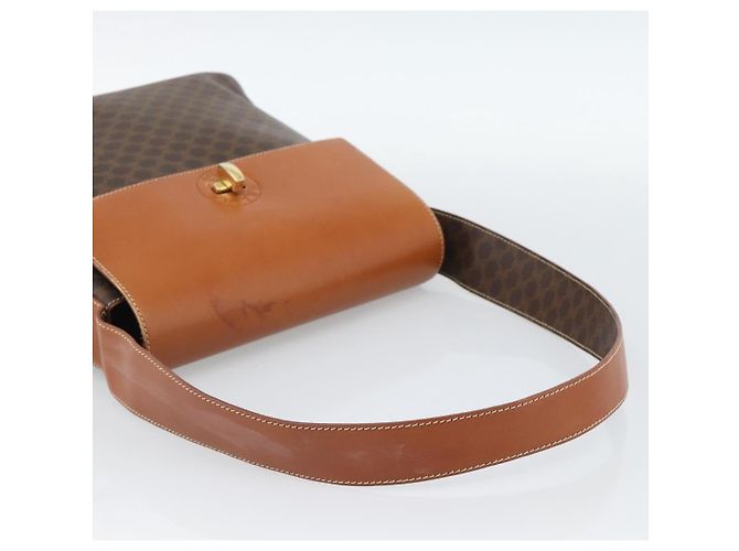 Céline CELINE Macadam Canvas Shoulder Bag PVC Leather Brown Gold - vista 7