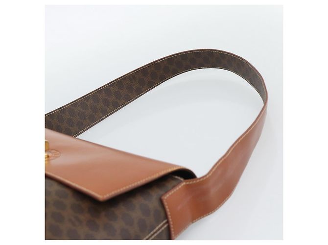 Céline CELINE Macadam Canvas Shoulder Bag PVC Leather Brown Gold - vista 8