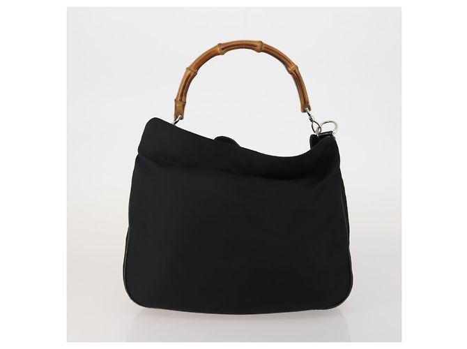 GUCCI Bamboo Shoulder Bag Nylon 2 Set Black - vista 3