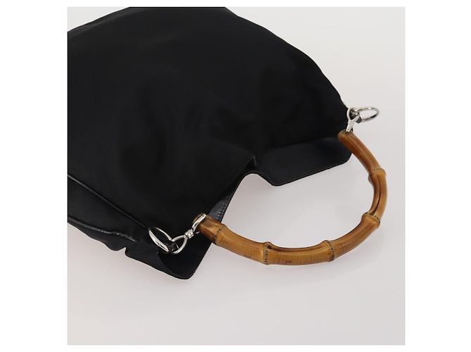 GUCCI Bamboo Shoulder Bag Nylon 2 Set Black - vista 5