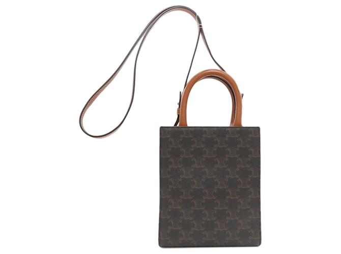 Céline Celine Mini Vertical Cabas Borsa a mano 2-Way Marrone scuro - vista 2