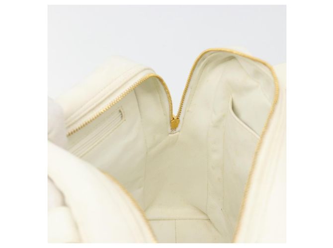 CHANEL Matelasse Hand Bag Canvas White Gold CC - vista 19