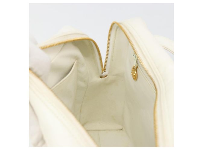CHANEL Matelasse Hand Bag Canvas White Gold CC - vista 20