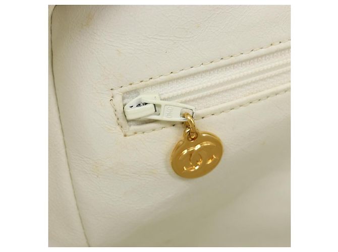 CHANEL Matelasse Hand Bag Canvas White Gold CC - vista 21