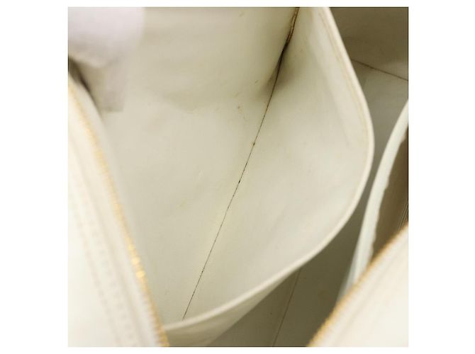 CHANEL Matelasse Hand Bag Canvas White Gold CC - vista 23