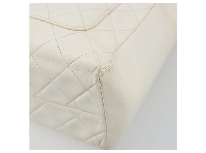 CHANEL Matelasse Hand Bag Canvas White Gold CC - vista 9