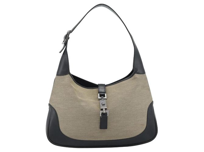 GUCCI Jackie Shoulder Bag Canvas Beige Silver 00963 - vista 2