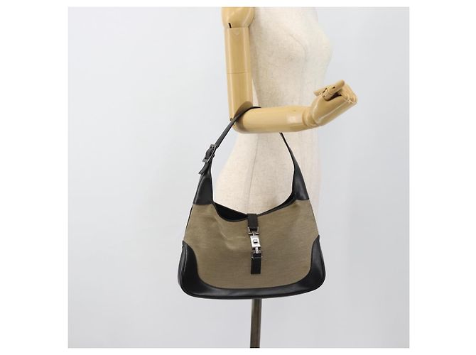 GUCCI Jackie Shoulder Bag Canvas Beige Silver 00963 - vista 21