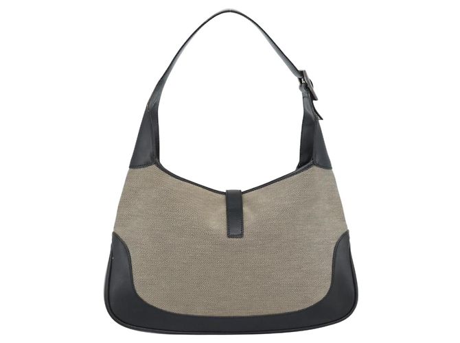 GUCCI Jackie Shoulder Bag Canvas Beige Silver 00963 - vista 3