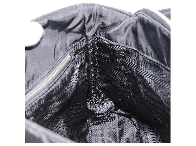 PRADA Chain Shoulder Bag Nylon Black Silver - vista 17