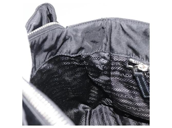 PRADA Chain Shoulder Bag Nylon Black Silver - vista 18