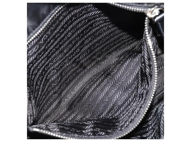 PRADA Chain Shoulder Bag Nylon Black Silver - vista 20