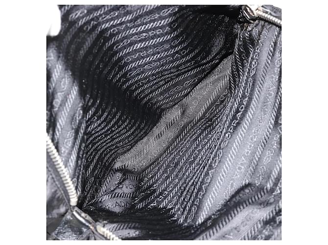 PRADA Chain Shoulder Bag Nylon Black Silver - vista 22