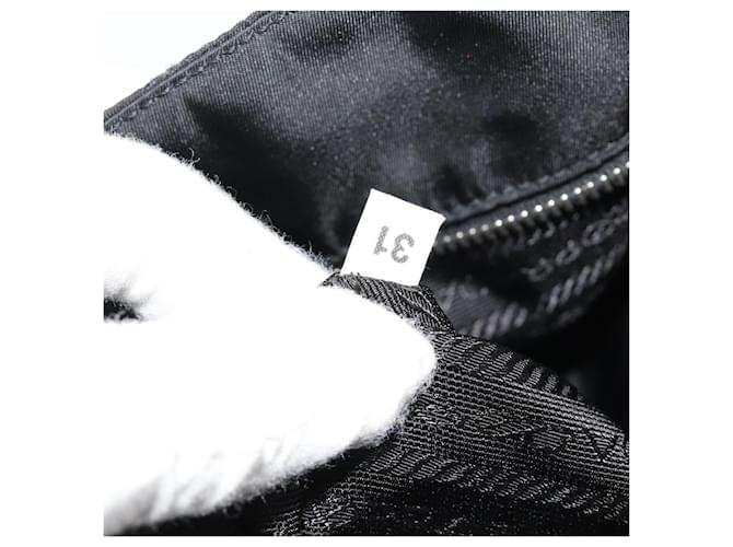 PRADA Chain Shoulder Bag Nylon Black Silver - vista 24