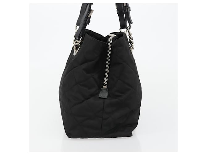 PRADA Chain Shoulder Bag Nylon Black Silver - vista 4