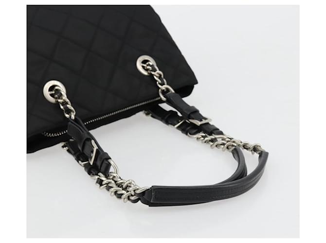 PRADA Chain Shoulder Bag Nylon Black Silver - vista 7